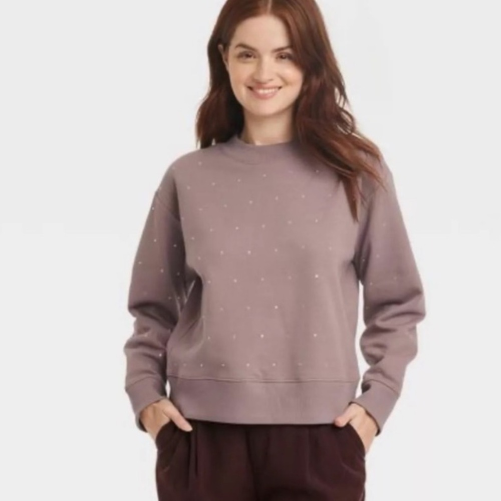 A NEW DAY Jeweled woman soft lined cozy sophisticated sweatshirt